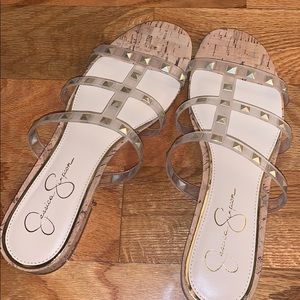 Only worn once clear/studded sandal